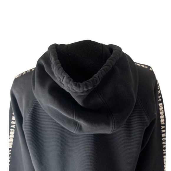 Under Armour Cropped Logo Sleeve Loose Fit Hooded Sweatshirt Black S - Picture 5 of 6